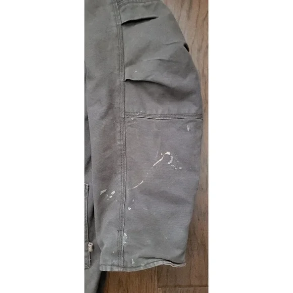 CAT Caterpillar Men's Distress Workwear Heavy Duty Brown Canvas Jacket Sz 2XL-T